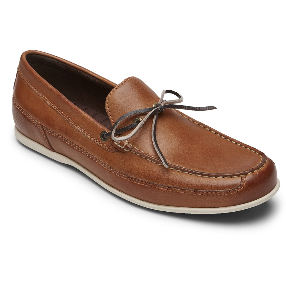 Mocasines Rockport Hombre Mexico - Malcom Tie Marrom - KANUF3267